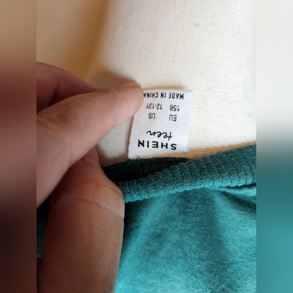 SHEIN Teen Cotton Green Vintage Sun Pattern Sweatshirt - Picture 5 of 7